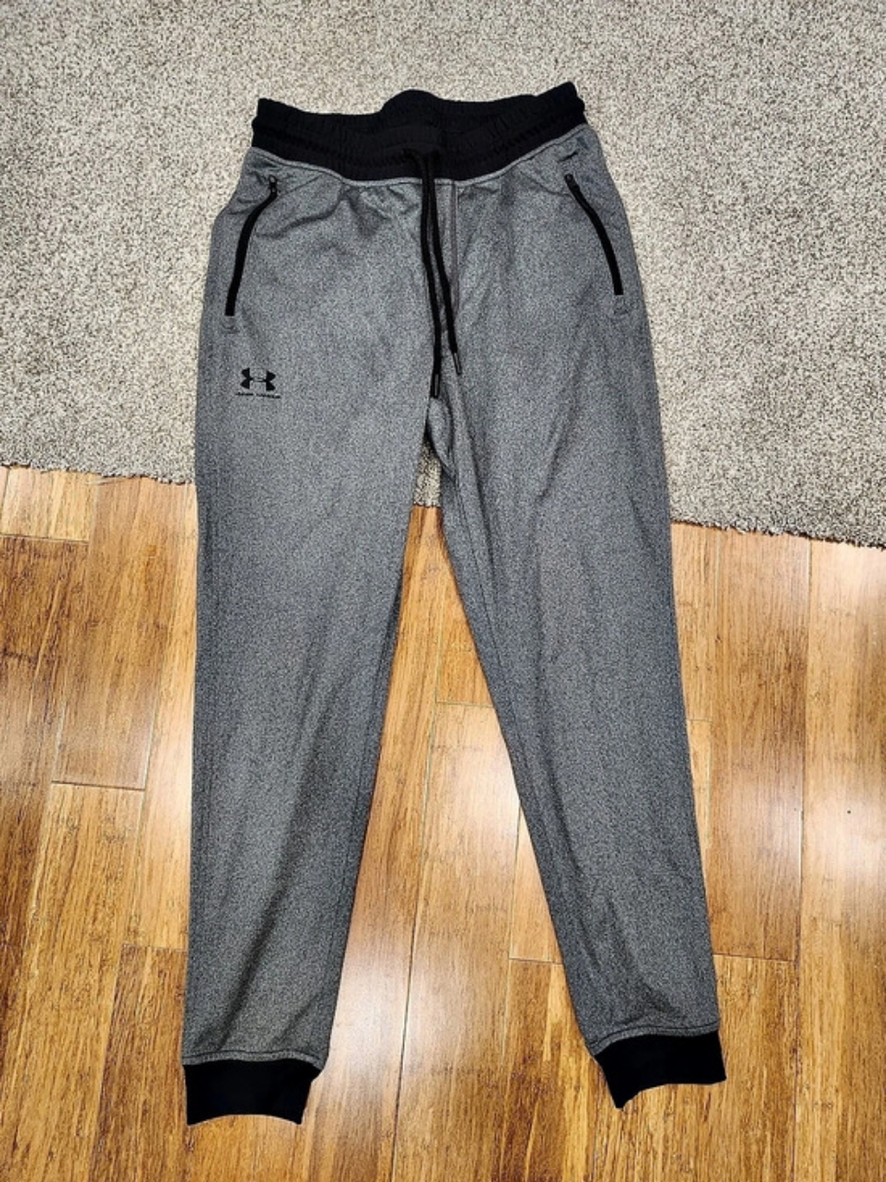 Under Armour Men's UA Sportstyle Joggers Gray & Black Medium